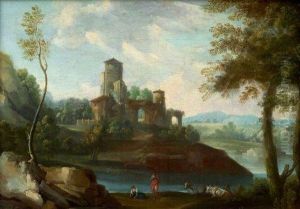 Paysage De Lac En Italie by Jan Frans Van Bloemen (Orizzonte)