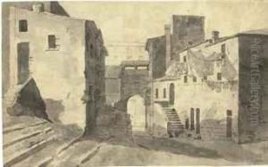 View Of A Street In Rome by Jan Frans Van Bloemen (Orizzonte)