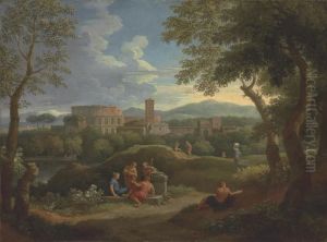 A Capriccio In The Roman Campagna With Classical Figures