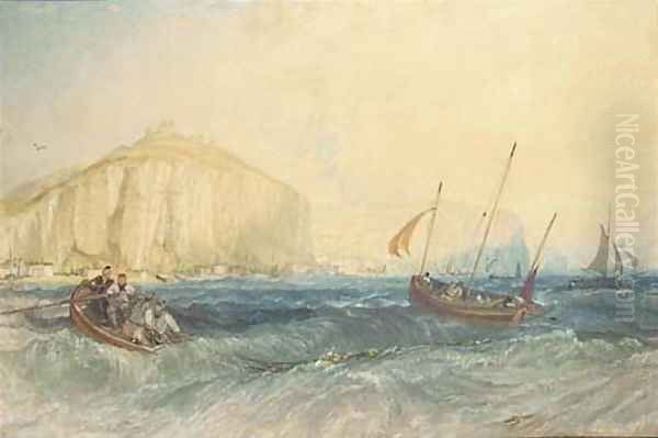 Fishing boats off Hastings - view 1