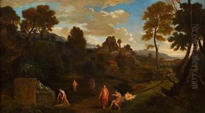 Paesaggio Con Borgo, Rovine E Figure Presso Una Fontana by Jan Frans Van Bloemen (Orizzonte)