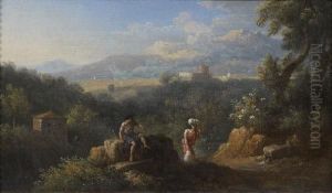 Promeneurs Dans Un Paysage Romain by Jan Frans Van Bloemen (Orizzonte)