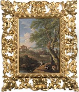 An Italianate Landscape With Anglers By A River by Jan Frans Van Bloemen (Orizzonte)