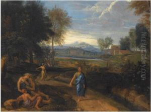 An Arcadian Landscape With
Classical Figures Resting In Theforeground, Other Figures On A Path, A
View Of A Villagebeyond An Arcadian Landscape With
Classical Figures Resting In Theforeground, Other Figures On A Path, A
View Of A Villagebeyond