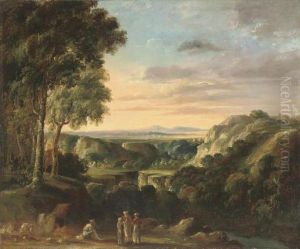 Travellers Resting Beside A Gorge