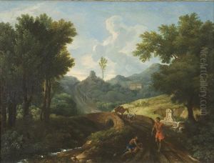 Paesaggio Con Viandanti Presso Una Fonte