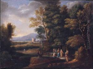 Paesaggio Con Donne Al Pozzo