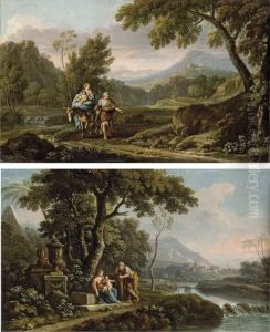 The Flight Into Egypt; And The Rest On The Flight To Egypt by Jan Frans Van Bloemen (Orizzonte)