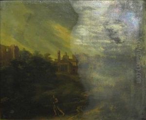 Figure In A Roman Landscape by Jan Frans Van Bloemen (Orizzonte)