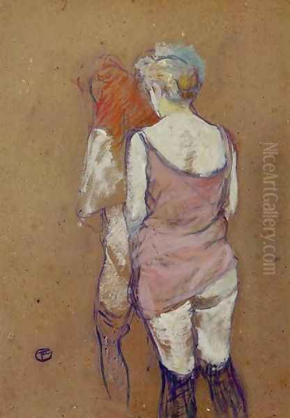 Two Half Naked Women Seen From Behind In The Rue Des Moulins Brothel - view 1
