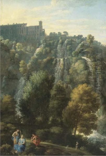 The Falls Of Tivoli With The Villa Of Maecenas And Herdsmen - view 1