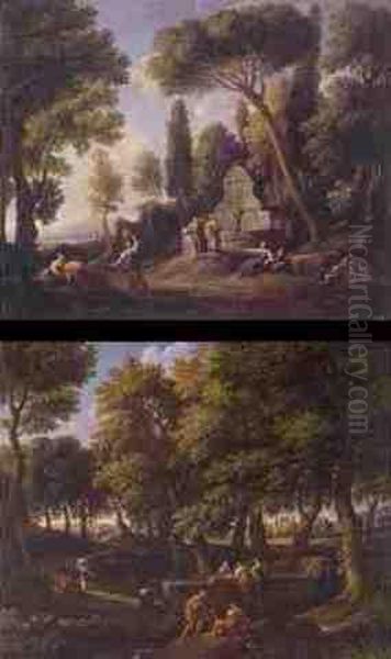 Figures Collecting Water (#) Landscape With Figures - view 1