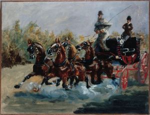 Alphonse de Toulouse-Lautrec Driving His Four-in-Hand by Henri De Toulouse-Lautrec