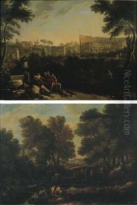 Astanti In Costume Classico Con Il Colosseo E L'arco Di Costantino by Jan Frans Van Bloemen (Orizzonte)