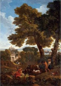 Classical Landscape With Shepherds Classical Landscape With Shepherds