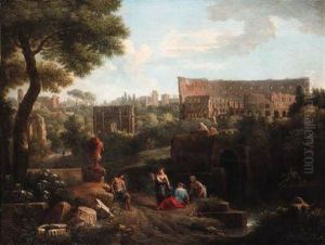 A Capriccio Of Rome With The Colosseum And The Arch Ofconstantine
Signed 'vblommen' [vb Linked]