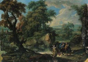 A Wooded River Landscape With The Flight Into Egypt