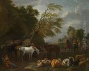 A Cavalry Camp In A Rural Setting A Cavalry Camp In A Rural Setting