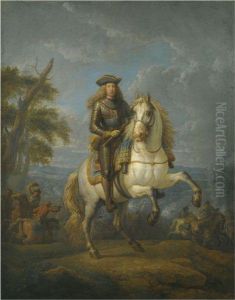 Equestrian Portrait Of The Emperor Charles Vi by Pieter van Bloemen