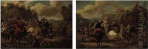 A Cavalry Skirmish by Pieter van Bloemen