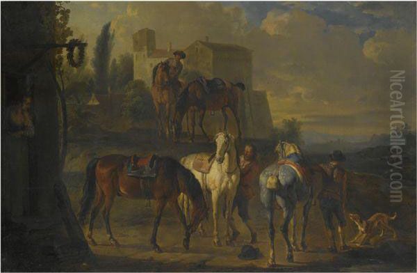 A Cavalry Party Halted Before An Inn - view 1