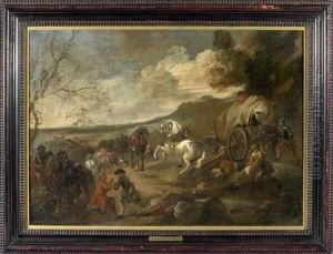 Uberfall Auf Einen Kaufmannstross by Pieter van Bloemen