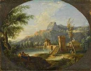 Landschaft Mit Kastell Und Gewasser by Pieter van Bloemen