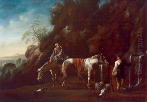 Cavaliere In Sosta Accanto Ad Un Pozzo