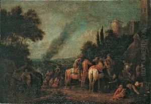 Landschaft Mit Rastenden Soldaten. by Pieter van Bloemen
