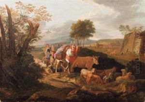 Paesaggio Laziale Con Armenti E Pastore