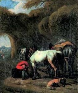 Cavalli Con Cane E Figura