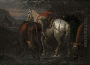 "animaux S'abreuvant". "animaux S'abreuvant".