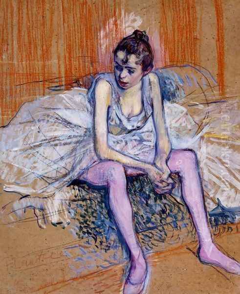 Seated Dancer In Pink Tights - view 1
