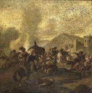 A Gypsy Encampment by Pieter van Bloemen