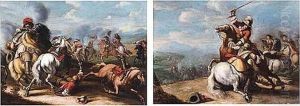 Cavalry Skirmishes by Pieter van Bloemen