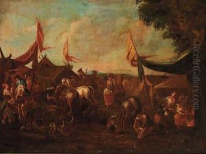 A Cavalry Encampment by Pieter van Bloemen