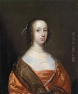 Rittratto Di Dama Dell""""aristocrazia Con Un Ricco Monile Di Perle
