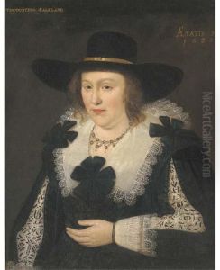 Portrait Of Lettice Morison by Cornelius Jonson