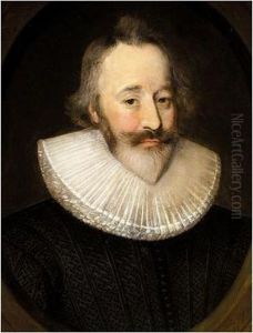 Portrait Of Sir Henry Spiller Of Laleham by Cornelius Jonson