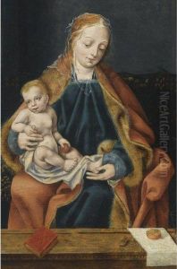 The Virgin And Child With An Orange by Joos Van Cleve