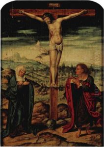 The Crucifixion With The Virgin And Saint John The Evangelist by Joos Van Cleve
