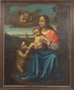 Cleeve , Cerchia Di. Sacra Famiglia Con S. Giovannino Cleeve , Cerchia Di. Sacra Famiglia Con S. Giovannino