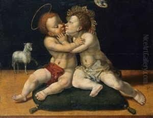 Christus Und Johannes Als Kinder Sich