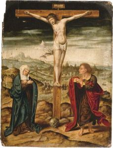 The Crucifixion With The Virgin And Saint John The Evangelist by Joos Van Cleve