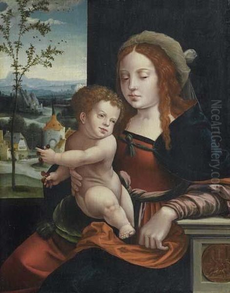 Madonna And Child Before A Landscape. - view 1