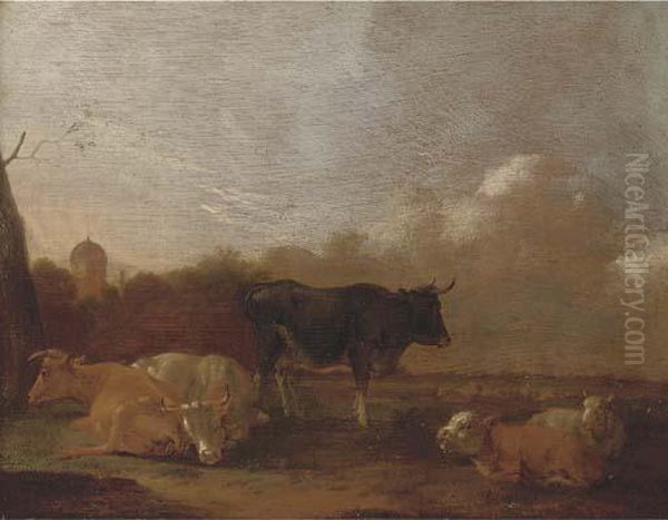 Cattle Resting In A Landscape - view 1
