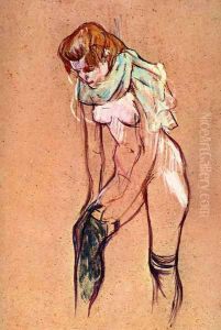 Woman Pulling up Her Stockings (study)