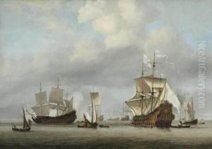 French Ships In Calm Waters In The Roadstead Of Texel