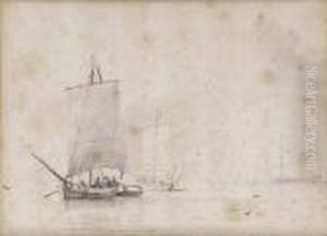 Sailing Vessels At Sea by Willem van de, the Elder Velde