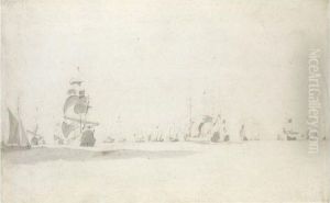 The Dutch Fleet Under Sail by Willem van de, the Elder Velde